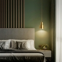 1 Light Brass Light Luxury bedside Metal Chandelier Hanging Light for Bedroom