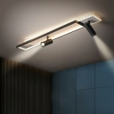 2 Spotlights Linear Shade Ultra-thin Ceiling Light Wrought Iron Track Lighting