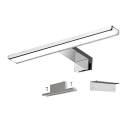 Metallic Bar Vanity Mirror Light Contemporary LED Rotatable Wall Mount Lamp in Chrome
