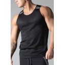 Street Look Plain Color Mens Tank Top Lines Pattern Sleeveless Round Neck Regular Fitted Tank Top