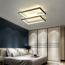Arcylic 2 Rectangle Shape Flush Light Modern Style Black LED Flush Ceiling Light Fixture for Living Room