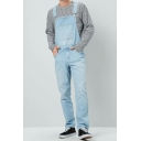 Mens Stylish Overall Whole Colored Pocket Decorated Fitted Straight Full Length Overall