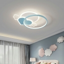 Loving Heart Shaped LED Ceiling Lamp Romantic 3 Inchs Height Minimalist Acrylic Bedroom Flush Mount