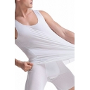 Casual Vest Top Solid Color Scoop Neck Slimming Fit Tank Top for Men