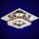 Square Shape LED Flush Mount Lattice Crystal Flush Mount Ceiling Lamp for Living Room
