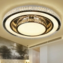 Luxurious Modern Tiered Ceiling Lighting Crystal 3 Colors Light Living Room LED Flushmount in Chrome