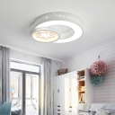 Simple Acrylic Star Flush Lamp Fixture Modernism LED White-Silver Flush Mounted Light