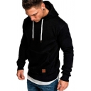 Guy's Leisure Hoodie Solid Color Long-Sleeved Slimming Hooded Drawstring Hoodie