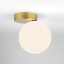 White Glass Globe Lampshade Mini Ceiling Light 5.9