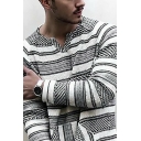 Comfy Mens Tee Top Stripe Pattern V-Neck Long Sleeves Slim Fit Tee Top