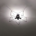5-Lights Star Ceiling Mount Light Fixture Modern Metal Semi Flush Light