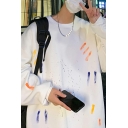 Chic Mens Sweatshirt Tie Dye Long Sleeve Rib Cuffs Loose Fit Sweatshirt