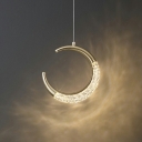 Minimalistic Moon Pendulum Light Golden Metal 3 Colors Light Dining Room Suspension Pendant