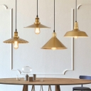 Golden Vintage Single Light Pendant Light in Industrial Style for Warehouse Bar Garage