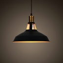 Industrial Style Barn Shade Pendant Light Metal 1 Light Hanging Lamp