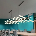 Acrylic Shade Linear Island Light Modern Living Room Rectangle LED 35.5 Inchs Length Island Fixture