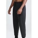 Basic Guys Pants Solid Tapered Fit Mid-Rised Elastic Waist Ankle Length Pants