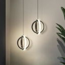 Modern Simple Style Hanging Light Single LED Rings Pendant Light for Bar Living Room