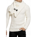 Leisure Men's Sweater Solid Color Long Sleeve Shawl Collar Slim Fit Sweater
