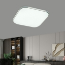 Square Flush Mount Lamp Modern Aluminum and Acrylic Shade Ceiling Light for Living Room