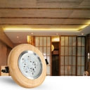 Modern Simplicity Wood Flush Mount Light Circular Acrylic Flush Mount Ceiling Light for Sleping Room