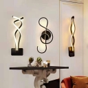 Curved Wall Light Metal Curl Led 3 Colors Light Wall Sconce Indoor Home Wall Lighting