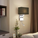 High Quality Fabric Sconce Light Contemporary 2 Head Wall Mount Lighting for Reading Room