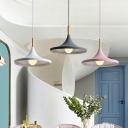 Nordic Style Macaron Hanging Light Industrial Metal LED Pendant Light for Coffee Shop
