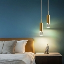 2-Lights Metal LED Hanging Light Acrylic Cylinder Pendant Light for Bedside