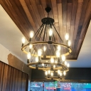 Loft Style Up Light Beige Hanging Light Rope Chandelier Lighting Fixture for Indoor