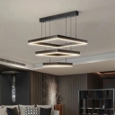 Contemporary Style Metal LED Hanging Lamp Three-tier Pendant Lighting Fixtures for Living Room