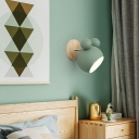 Single-Bulb Macaroon Style Solid Wood Wall Sconce Light Cartoon Mini Wall Lamp for Children Room