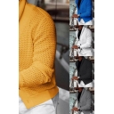 Popular Men's Cardigan Sweater Solid Color Long Sleeves Shawl Collar Slim Fit Cardigan Sweater