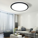 Simple Round Flush Light Fixture Acrylic Sleeping Room LED Ceiling Flush Mount in 3 Colors Light