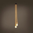 2-Light Multiple Hanging Lights Minimalistic Style Rope Cord Shape Hemp Lighting Pendant