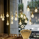 Industrial Style Pendant Light Metal 1 Light Hanging Lamp in Gold for Restaurant
