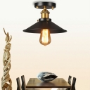 1 Light Semi Flush Mount Lighting Loft Style Cone Shape Metal Light Fixtures Ceiling