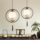 Pendants Light Frosted White Opal Glass Contemporary Minimalism Hanging Light Fixtures for Living Room