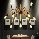 Industrial Style Spider Shaped Chandelier Metal 12 Light Chandelier for Living Room