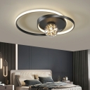 3 Lights Oval Flushmount Ceiling Lamp Abstract LED Flush Mount Ceiling Lights