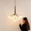 Clear Glass Suspension Lighting Modern Living Room Balloon Design Chandelier
