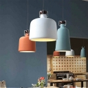 Contemporary Macaroon Style Metal 1 Light Hanging Light Kettle Shaped Pendant Light for Dining Room