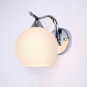 Postmodern Single Wall Hanging Light Silver Ball Wall Lamp for Bedroom Study Room