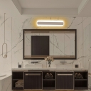 Elongated Bar Shaped Bathroom Light Kit Minimalistic Acrylic LED Sconce Lamp in White