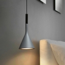 Funnel Gray Pendant Lights Contemporary Style Pendant Lighting in 1-Light