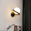 Modern Style Globe Wall Lamp Glass 1 Light Wall Light  for Bedroom