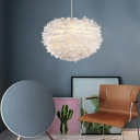 Modern Style Hanging Lights Feather-shaped Hanging Light Kit for Living Room
