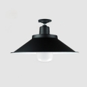 Industrial-Style Single Light Ceiling Mount Light Fixture Semi Flush Mount in Black