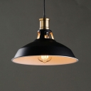 Matte Black Pendant Lights Vented Socket 1 Light Vintage Hanging Light for Warehouse