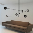 Postmodern Hanging Lights Metal 6 Head Chandelier for Living Room Bedroom Dining Room